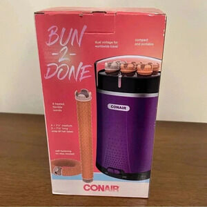 Conair Bun-2-Done Hair Curlers, 6 Heated Flexible Wands, New In Box